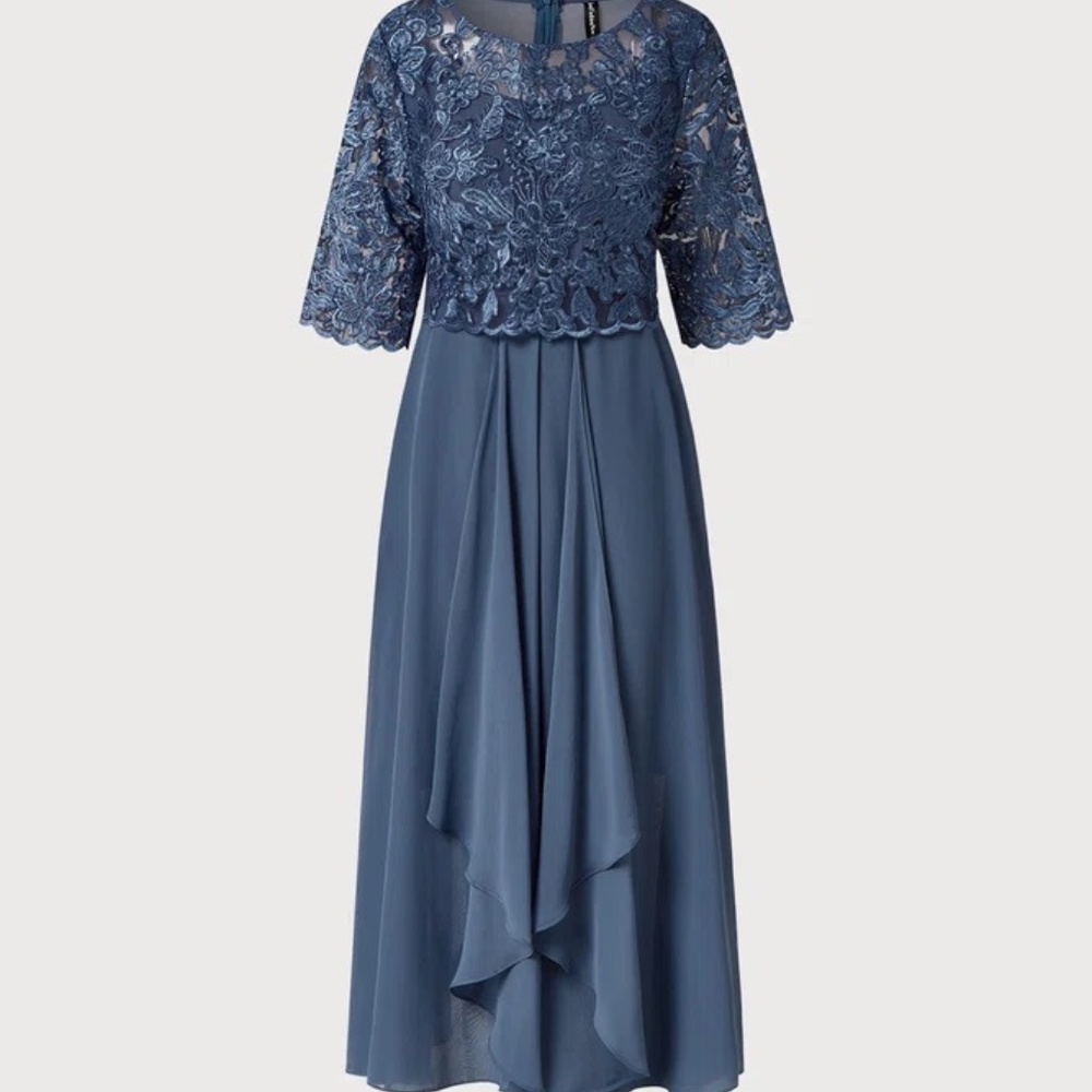 Blue Wedding Guest or Prom Midi Dress Size XXL